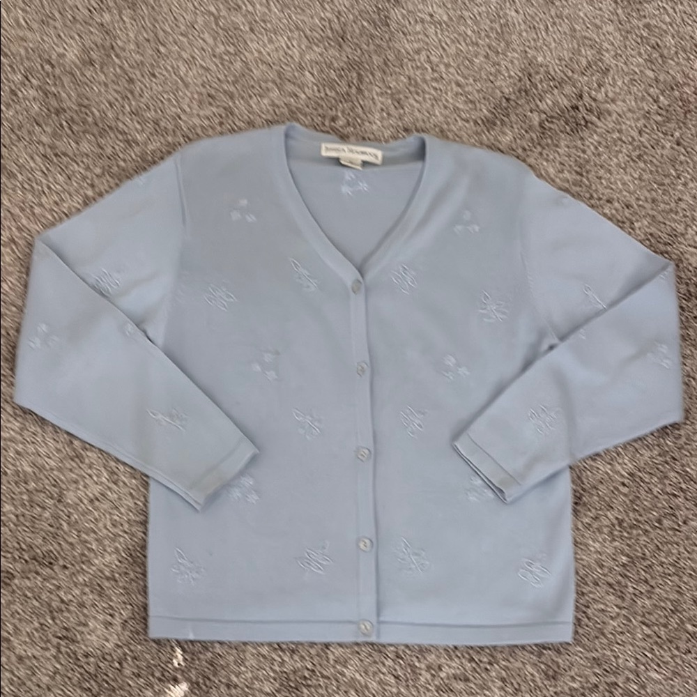EUC Light Blue Embroidered Cardigan